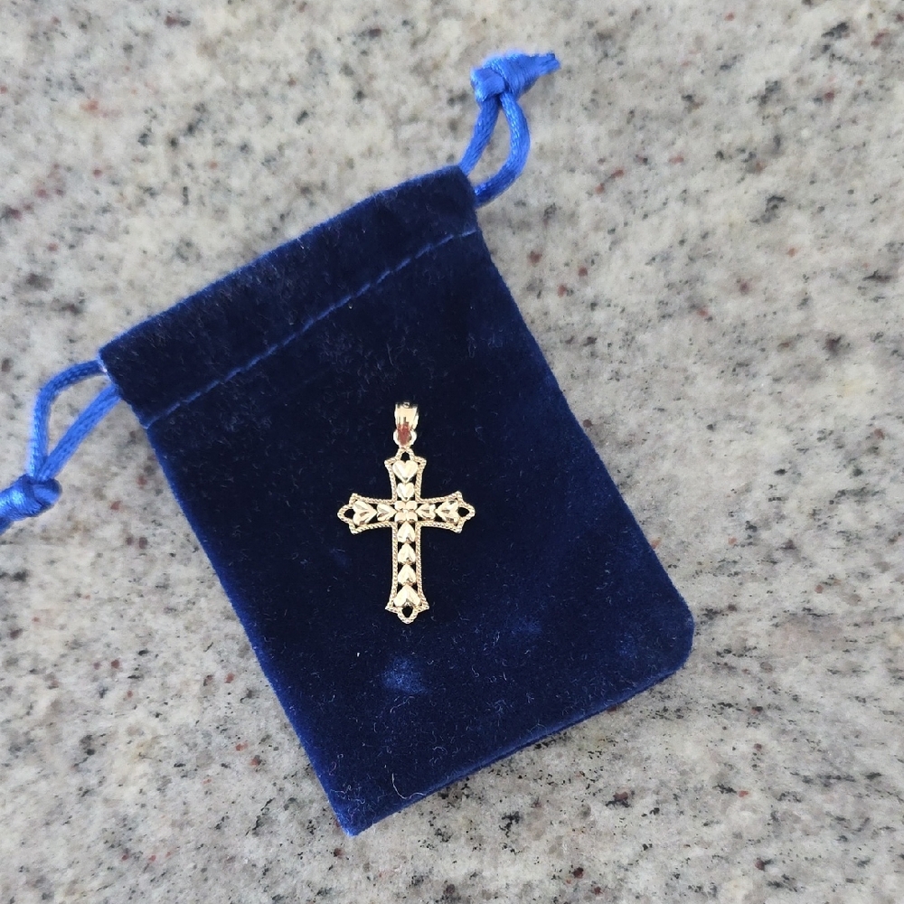 Elegant 10k Gold Cross Pendant  By Banter!